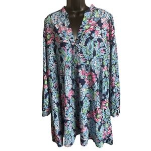 Lilly Pulitzer Winona Stretch Dress High Tide Navy Pineapple Paradise @aburger3